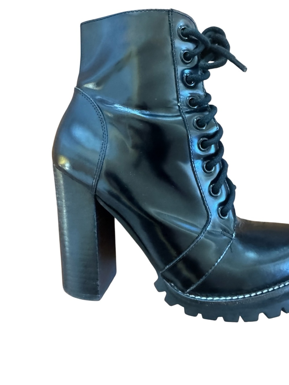 Jeffery Campbell Legion Black Lace-Up Chunky Heel Ankle Boots - Women
